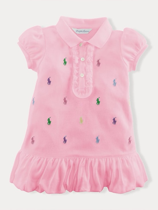 Ralph Lauren Other - Ralph Lauren Cotton All Over Pony Dress With Bloomers Size 3M Baby Girl Pink